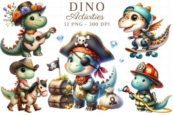 Download Cute Dino Activities Clipart Sublimation - Cute Collection