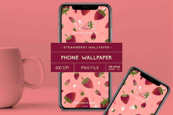 Download Strawberry Cute Overlay Phone Wallpaper - Cute Collection