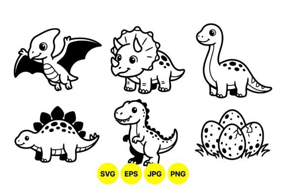 Download Cute Dino SVG Clipart Collection - Cute Collection