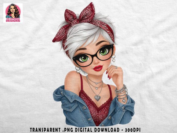 Download Cute Nerd Girl | Retro Fashion PNG - Cute Collection