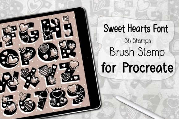 Download Sweet Hearts Font ‪Procreate Stamp - Heart Collection